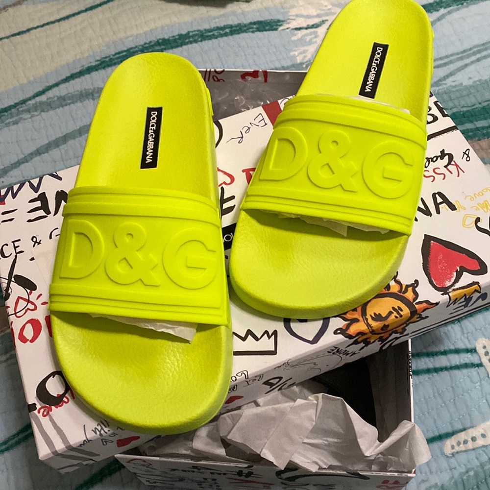 Dolce Gabanna neon slides NEW 36